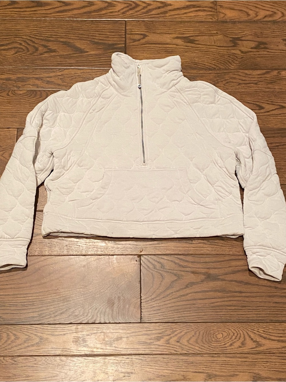lululemon athletica Quilted Half-Zip Cropped Pullover Jacket in Off-White
